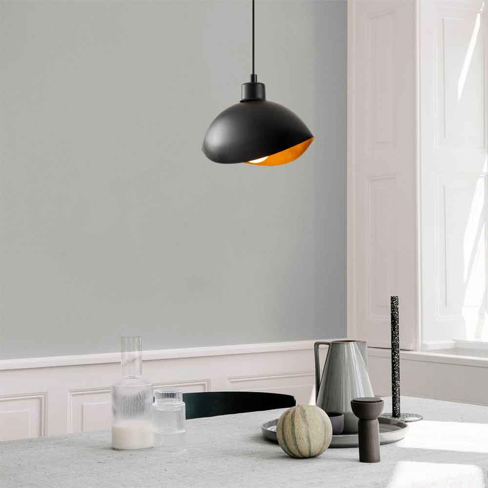 Sivani Metal Shell Shape Ceiling Pendant Light in Black
