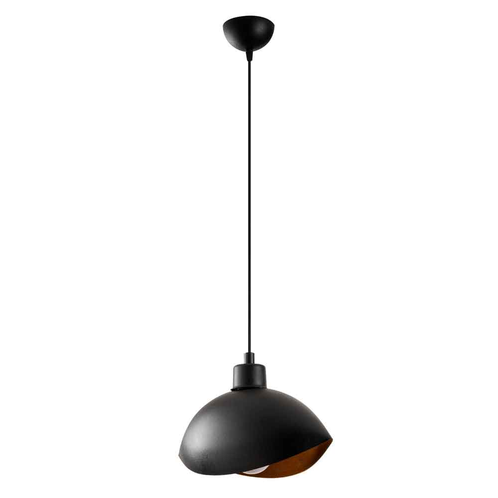 Sivani Metal Shell Shape Ceiling Pendant Light in Black