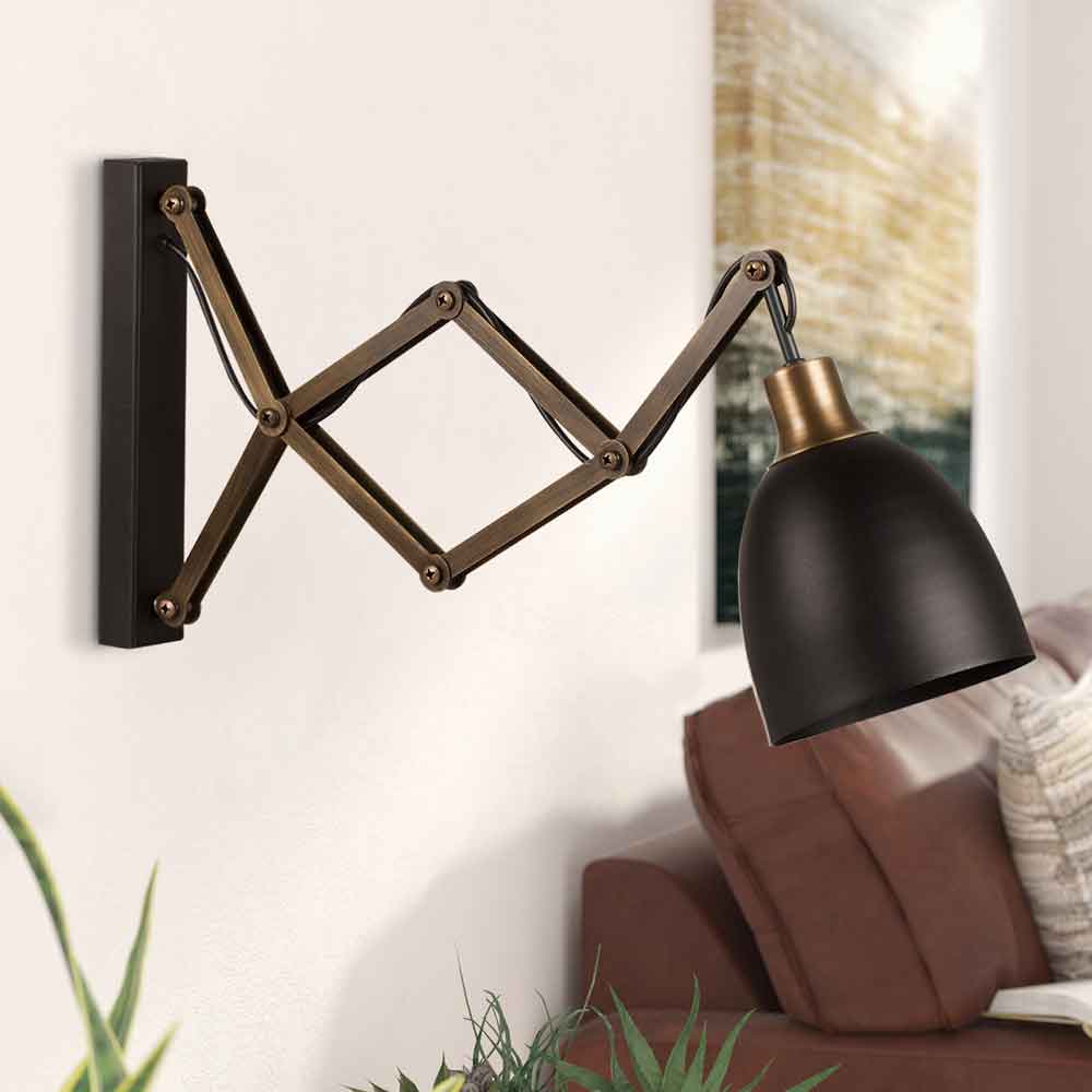 Sivani Metal Wall Lamp in Black and Vintage