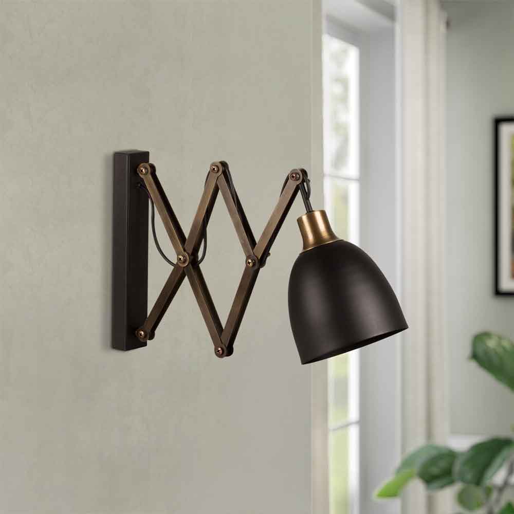 Sivani Metal Wall Lamp in Black and Vintage
