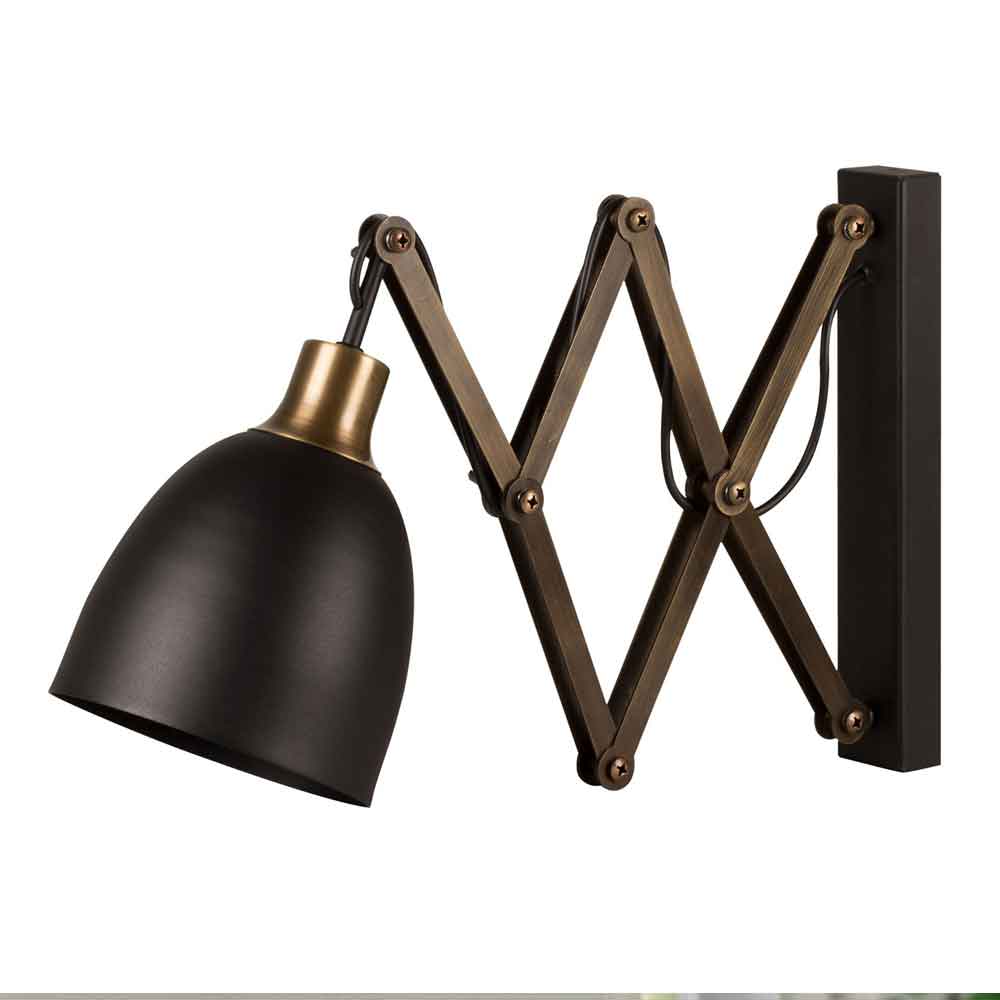 Sivani Metal Wall Lamp in Black and Vintage