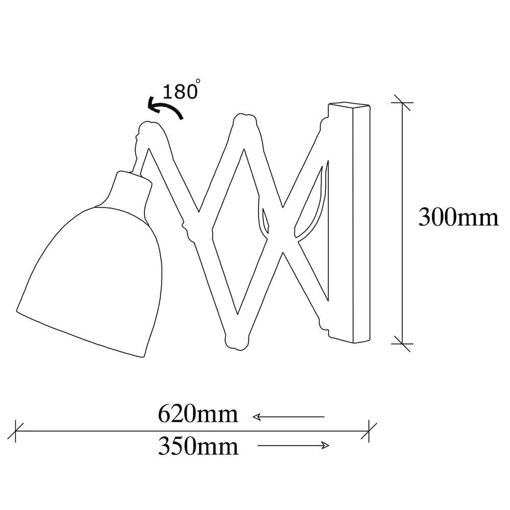 Sivani Metal Wall Lamp in Black and Vintage