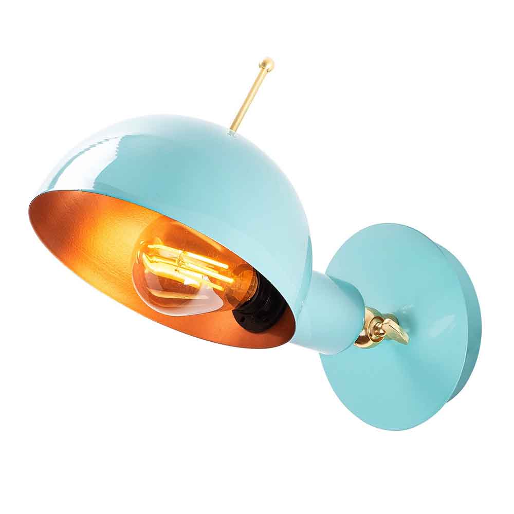 Sivani Metal Wall Lamp in Turquoise and Copper