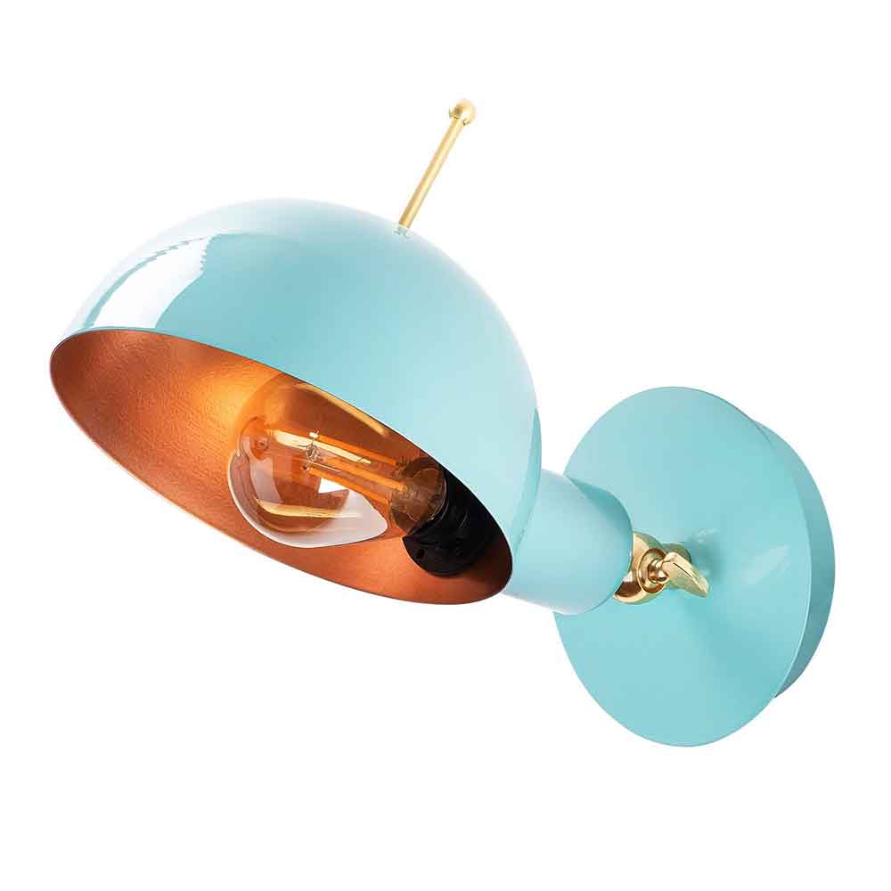 Sivani Metal Wall Lamp in Turquoise and Copper