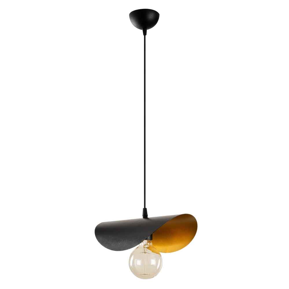 Sivani Tulip Metal Ceiling Pendant Light in Black and Gold