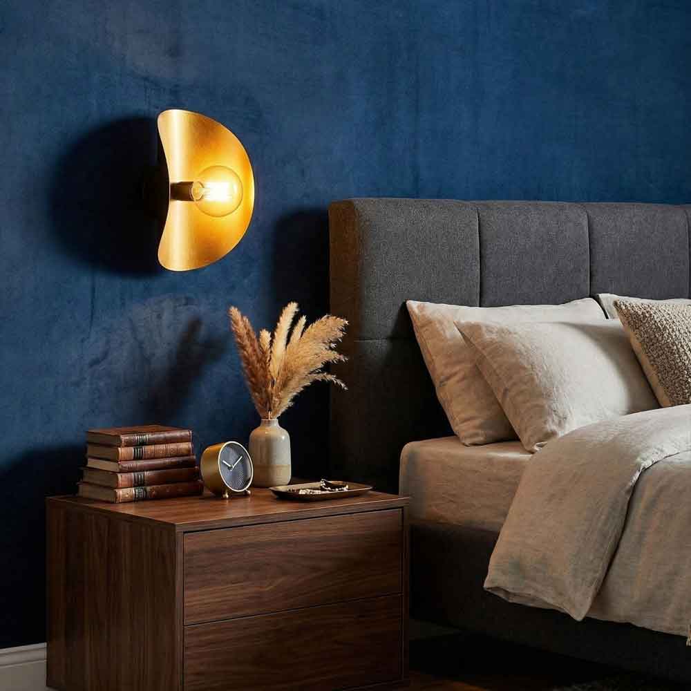 Sivani Tulip Metal Wall Lamp in Black and Gold
