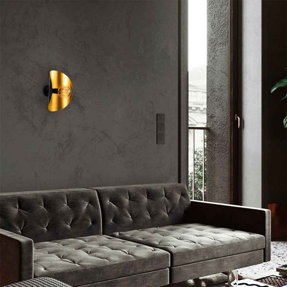 Sivani Tulip Metal Wall Lamp in Black and Gold