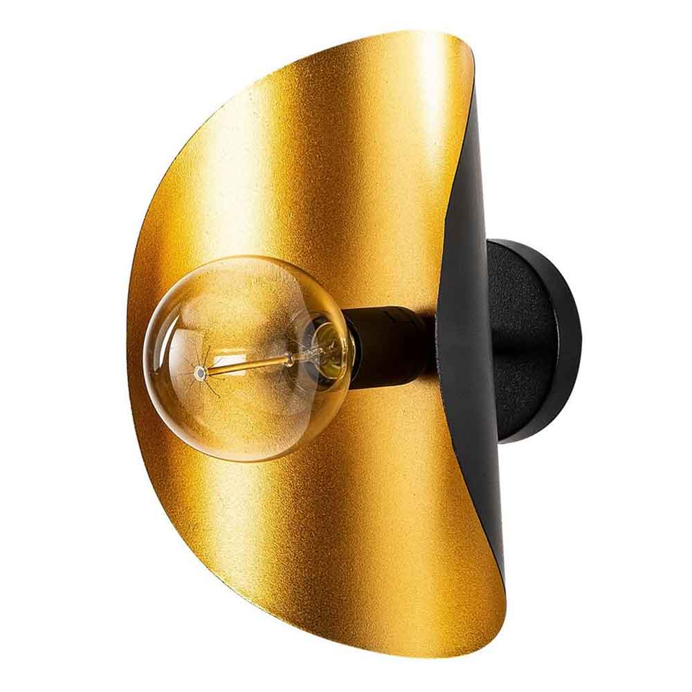 Sivani Tulip Metal Wall Lamp in Black and Gold