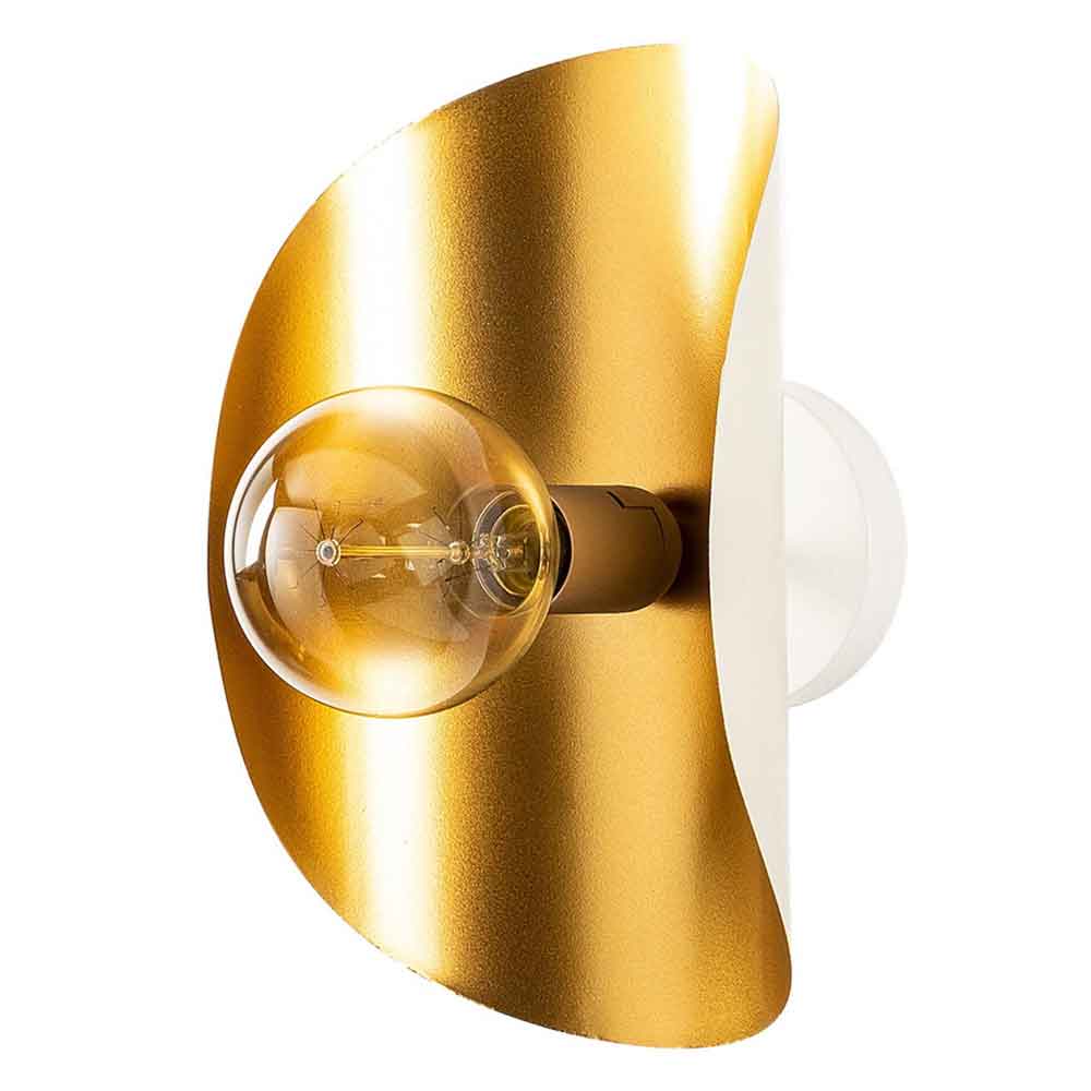 Sivani Tulip Metal Wall Lamp in White and Gold