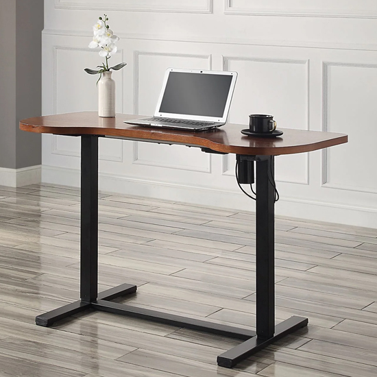 Photo of Siverek height adjustable laptop desk in walnut and black