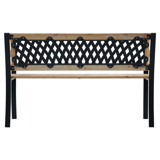 Siya 120cm Wooden Garden Bench With Steel Frame In Black