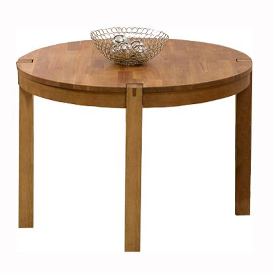 Milan Round Wooden Dining Table In Oak