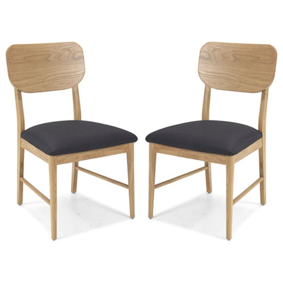 Skier Black Fabric Dining Chairs In A Pair With Wooden Frame