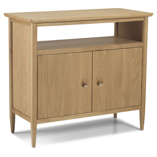 Skier Wooden Open Sideboard In Light Solid Oak thumbnail