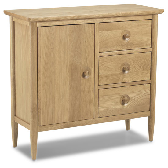 Skier Wooden Small Sideboard In Light Solid Oak thumbnail