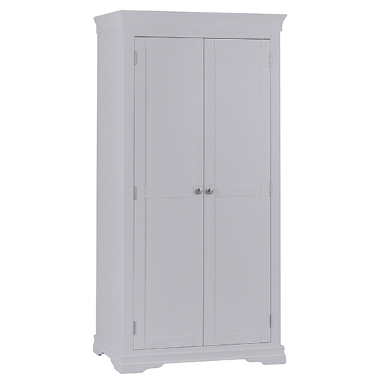 Skokie Wooden 2 Doors Wardrobe In Grey