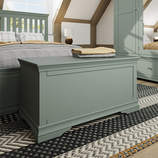 Product photograph of Skokie Wooden Blanket Box In Cactus Green from Furniture in Fashion