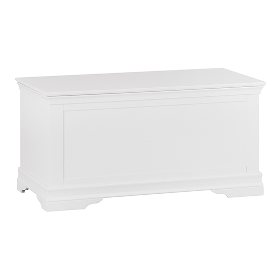 Product photograph of Skokie Wooden Blanket Box In Classic White from Furniture in Fashion