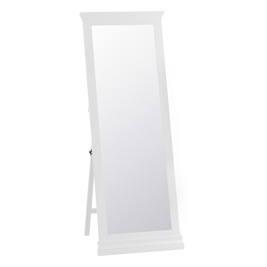 Skokie Wooden Cheval Bedroom Mirror In Classic White Furniture in Fashion