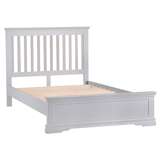 Skokie Wooden Double Bed In Grey FiF