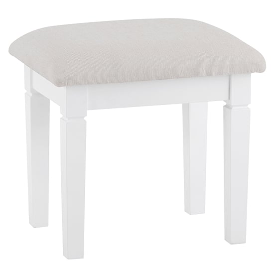 Product photograph of Skokie Wooden Dressing Stool In Classic White from Furniture in Fashion