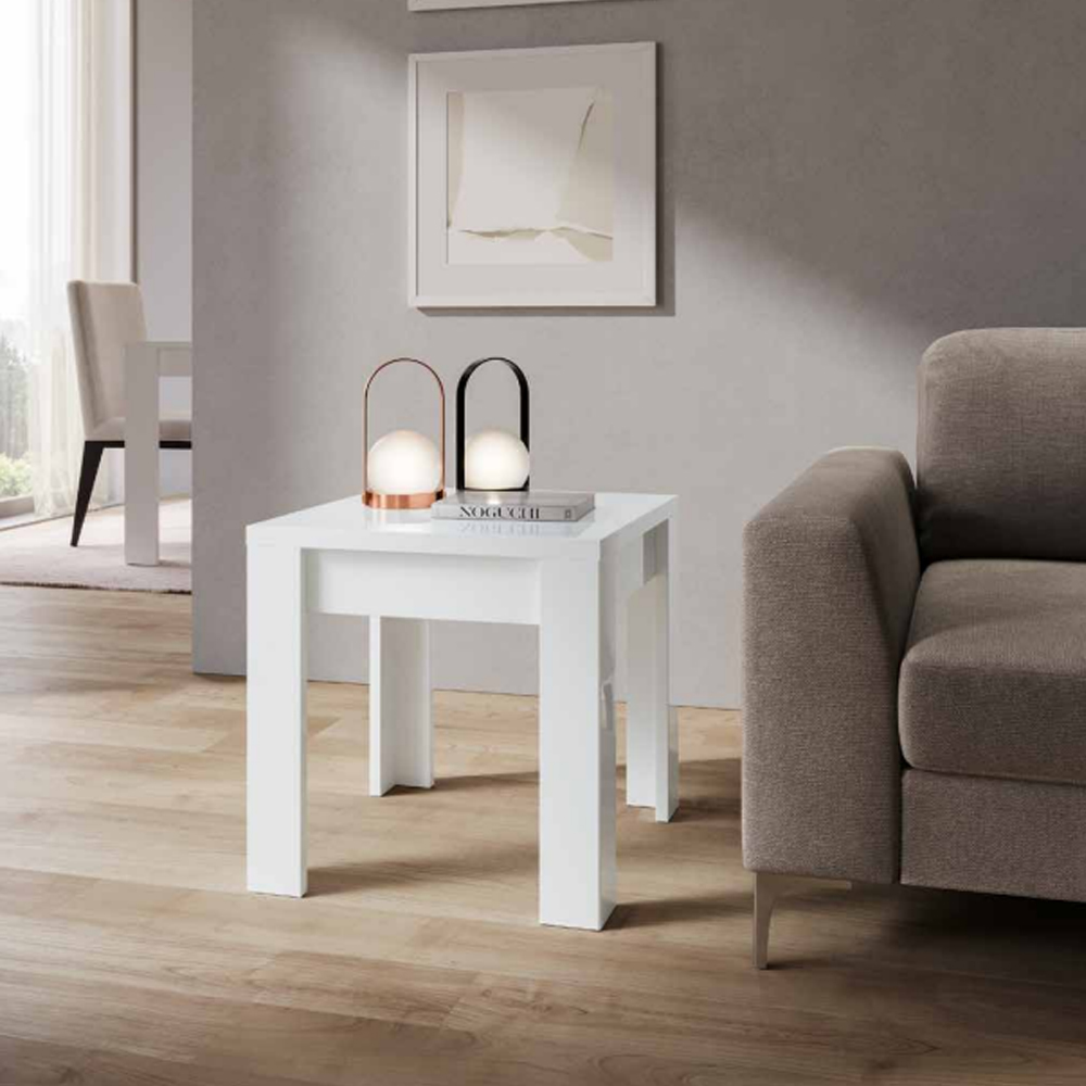 Read more about Skokie high gloss lamp table in white