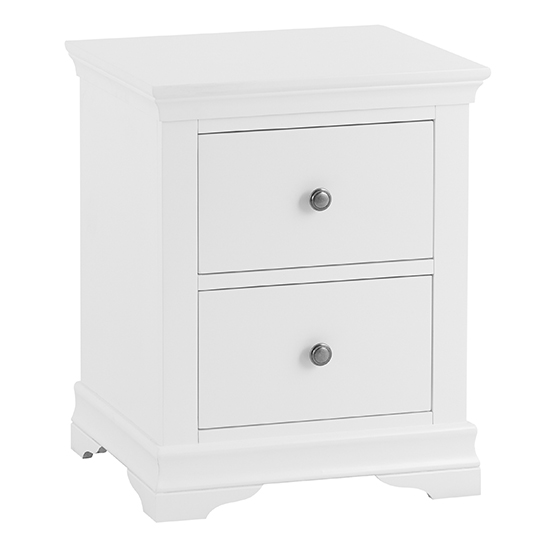 Skokie Large Wooden 2 Drawers Bedside In Midnight Grey