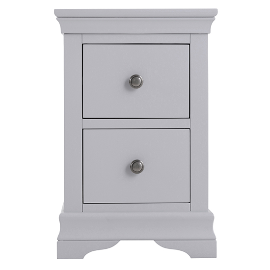 Skokie Small Wooden 2 Drawers Bedside In Grey Furniture in