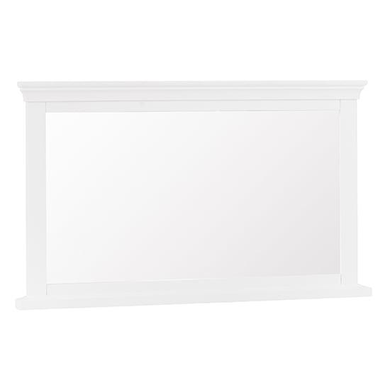 Product photograph of Skokie Wooden Wall Mirror In Classic White from Furniture in Fashion