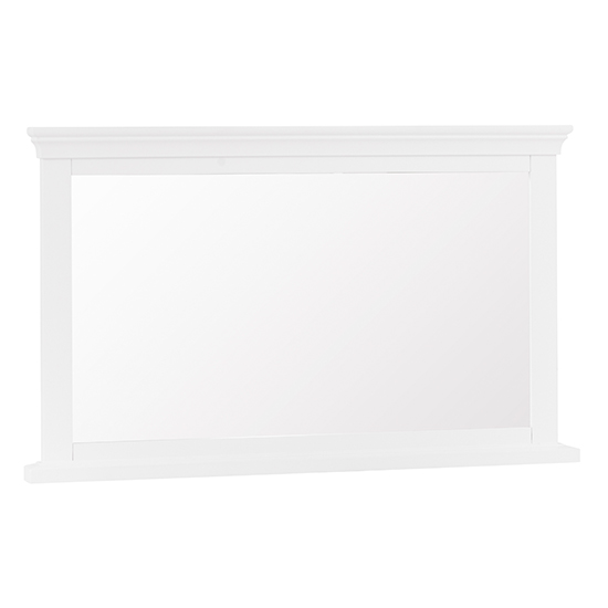 Skokie Wooden Wall Mirror In Classic White thumbnail