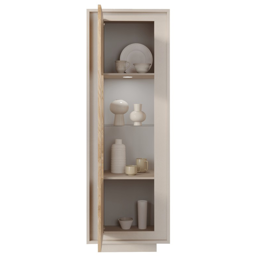 Skokie Wooden Display Cabinet In Cashmere And Cadiz With LED
