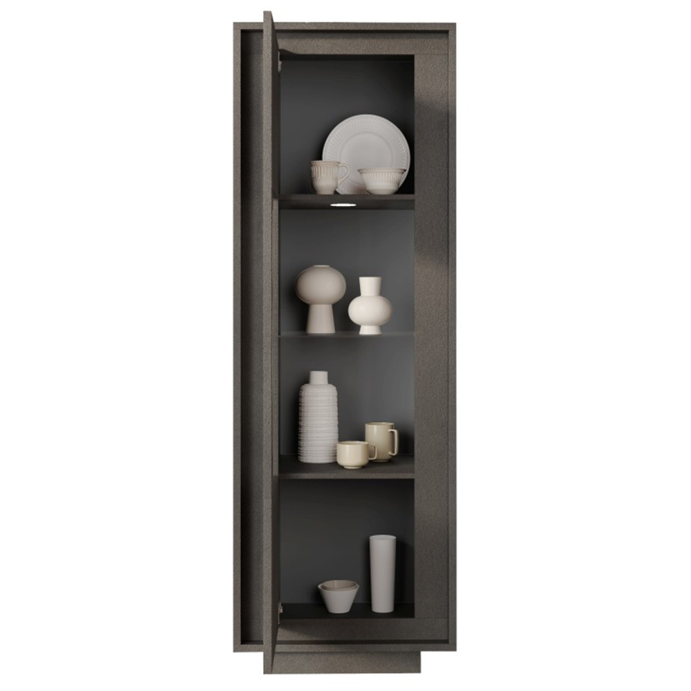 Skokie Wooden Display Cabinet In Lava With LED