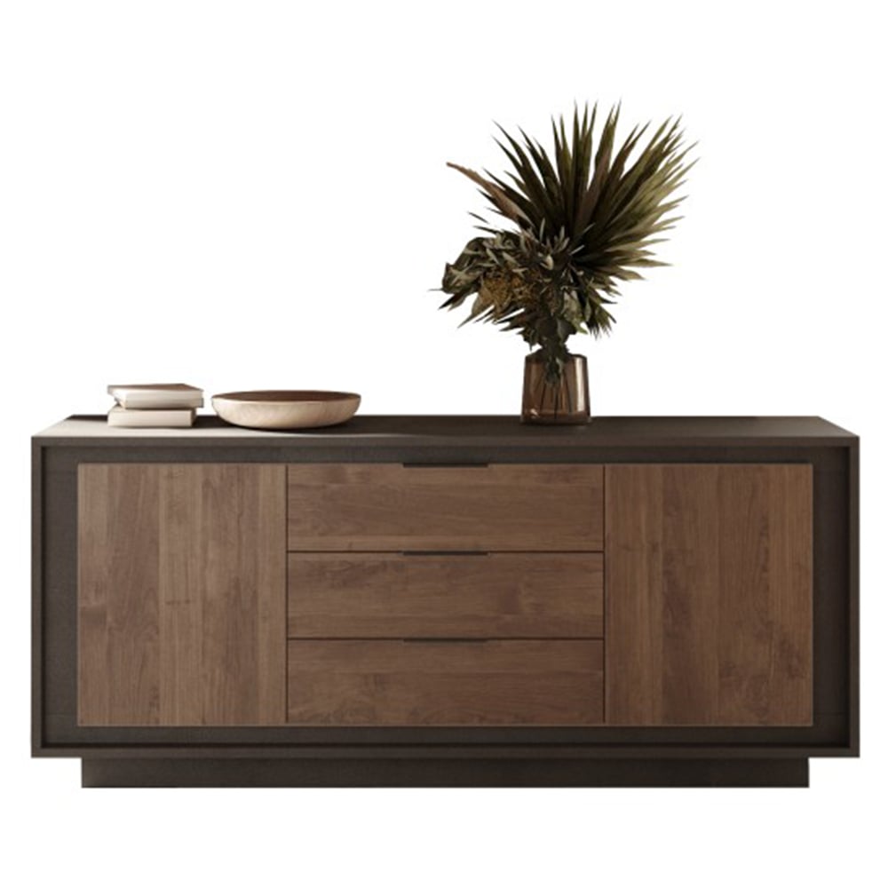 Skokie Wooden Sideboard 2 Doors 3 Drawers In Lava And Mercure