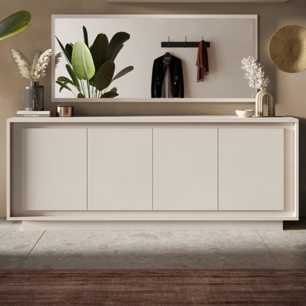Skokie Wooden Sideboard With 4 Doors In Cashmere