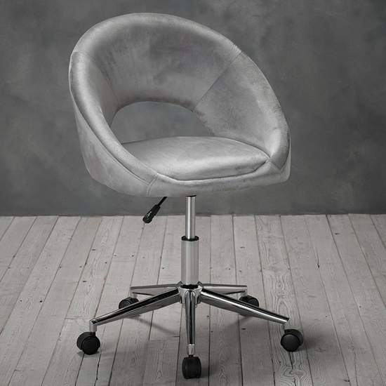 Photo of Skyler velvet home and office chair grey