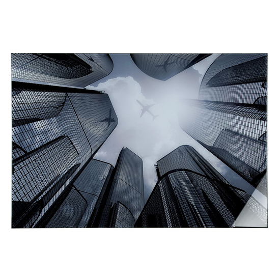 Photo of Skyline picture acrylic wall art in black and grey