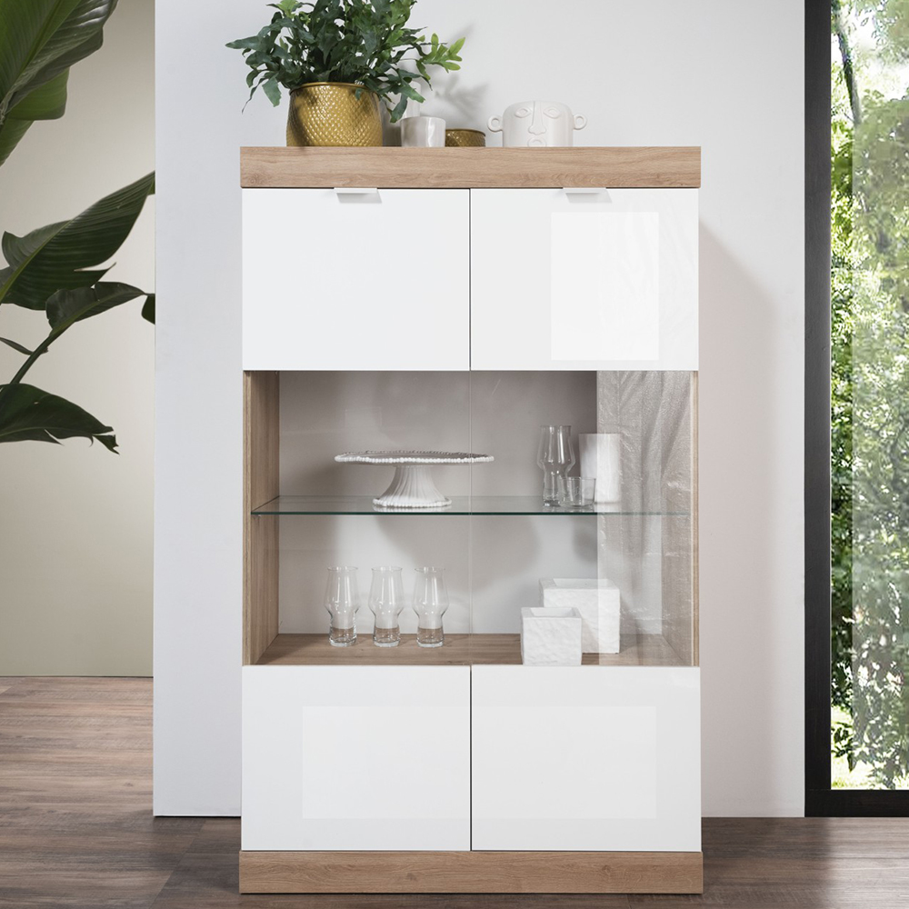 Read more about Slave high gloss display cabinet with 2 doors in white and cadiz