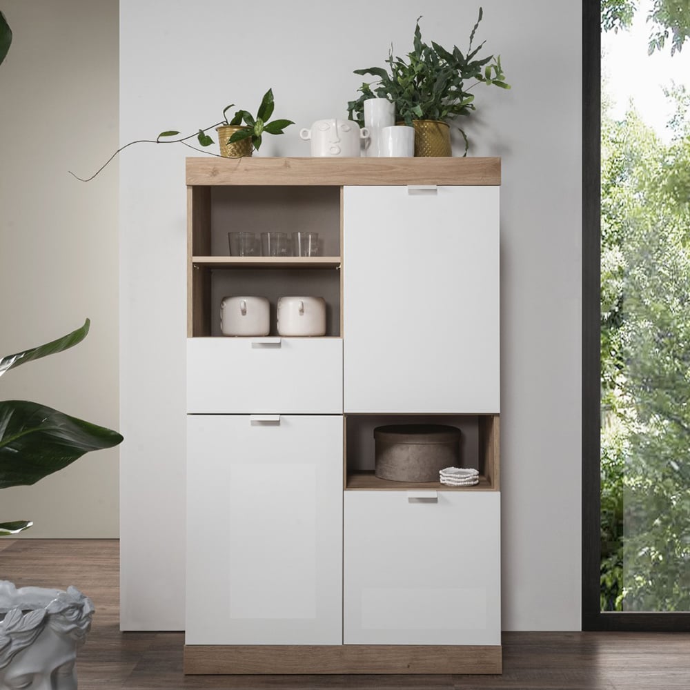 Read more about Slave high gloss display cabinet with 3 doors in white and cadiz