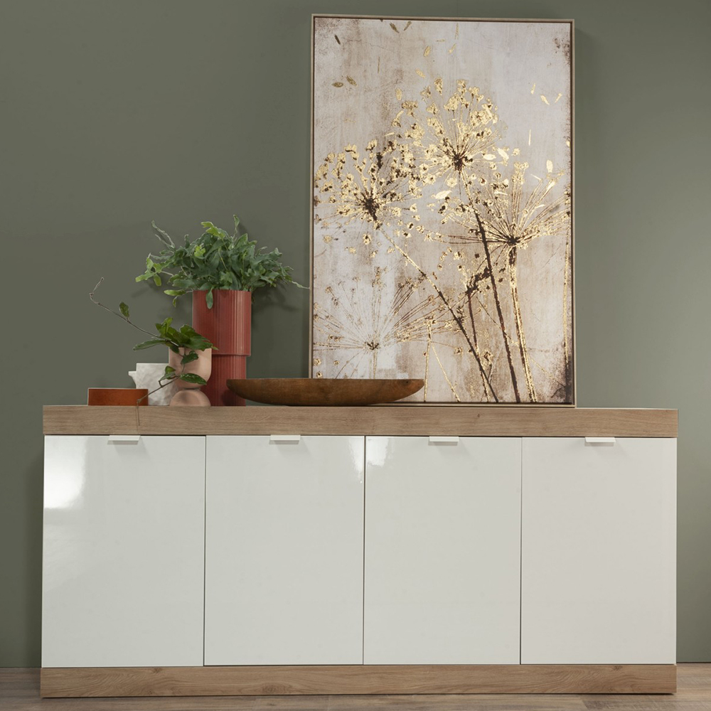 Read more about Slave high gloss sideboard with 4 doors in white and cadiz