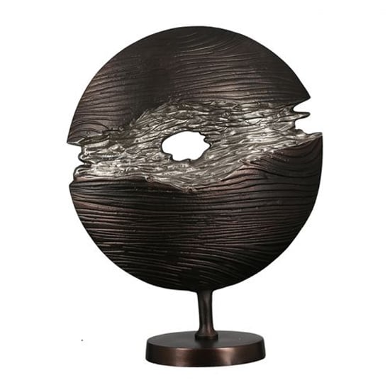 Product photograph of Slice Aluminium Sculpture In Wenge And Silver from Furniture in Fashion