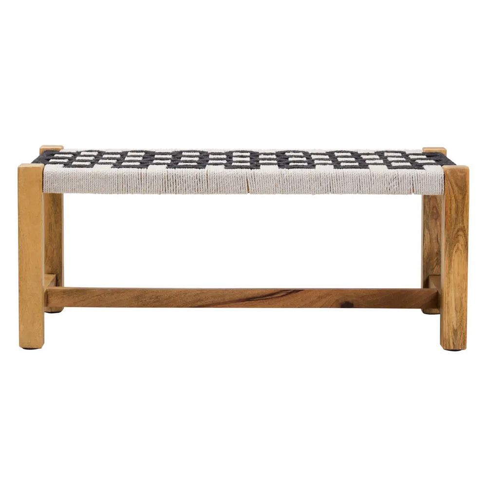 Slinger Wooden Hallway Seating Bench In Black And White