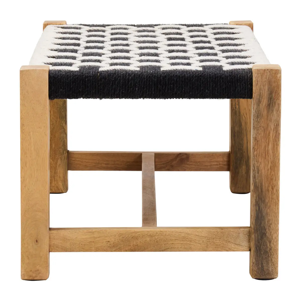 Slinger Wooden Hallway Seating Bench In Black And White