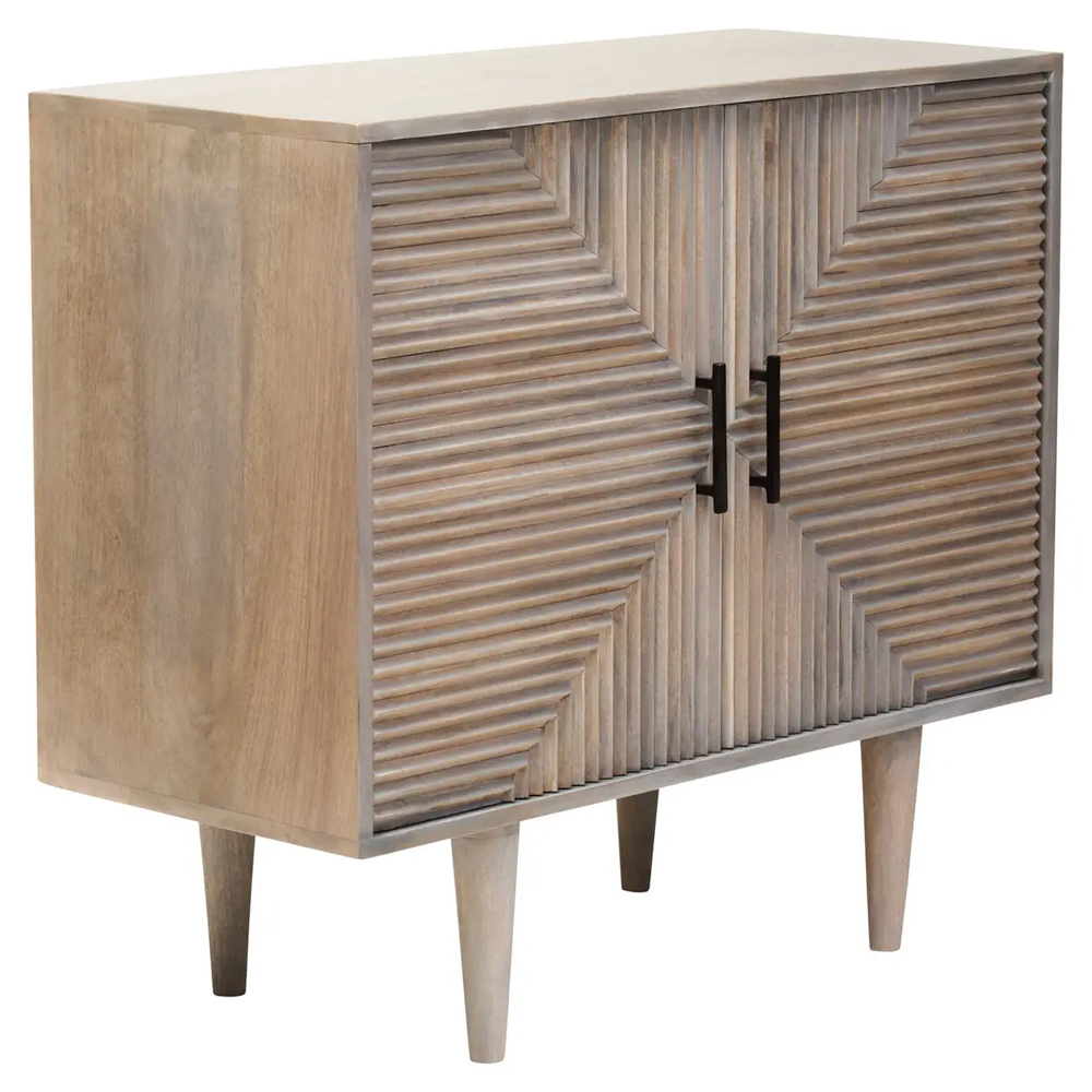 Slinger Wooden Storage Cabinet With 2 Doors In Greywash