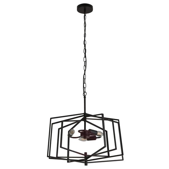 Slinky Metal Adjustable 3 Pendant Light In Matt Black