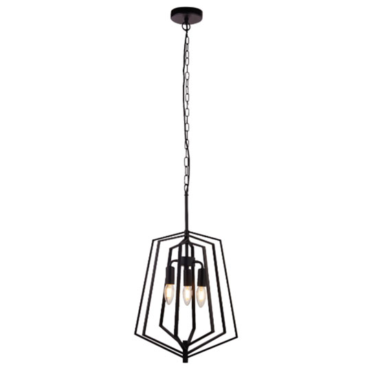 Read more about Slinky wall hung metal adjustable 3 pendant light in matt black