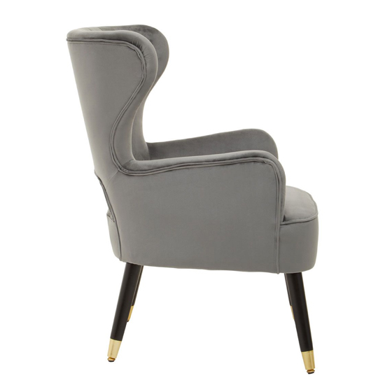 Sloane Velvet Upholstered Armchair In Grey