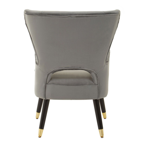 Sloane Velvet Upholstered Armchair In Grey