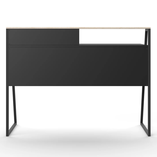 Skokie Wooden Laptop Desk With 2 Drawers In Oak And Black