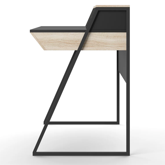 Skokie Wooden Laptop Desk With 2 Drawers In Oak And Black