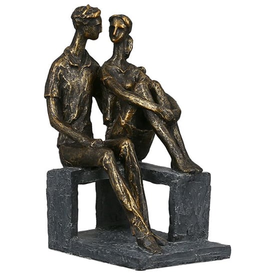 Small Talk Poly Design Sculpture In Antique Bronze And Grey